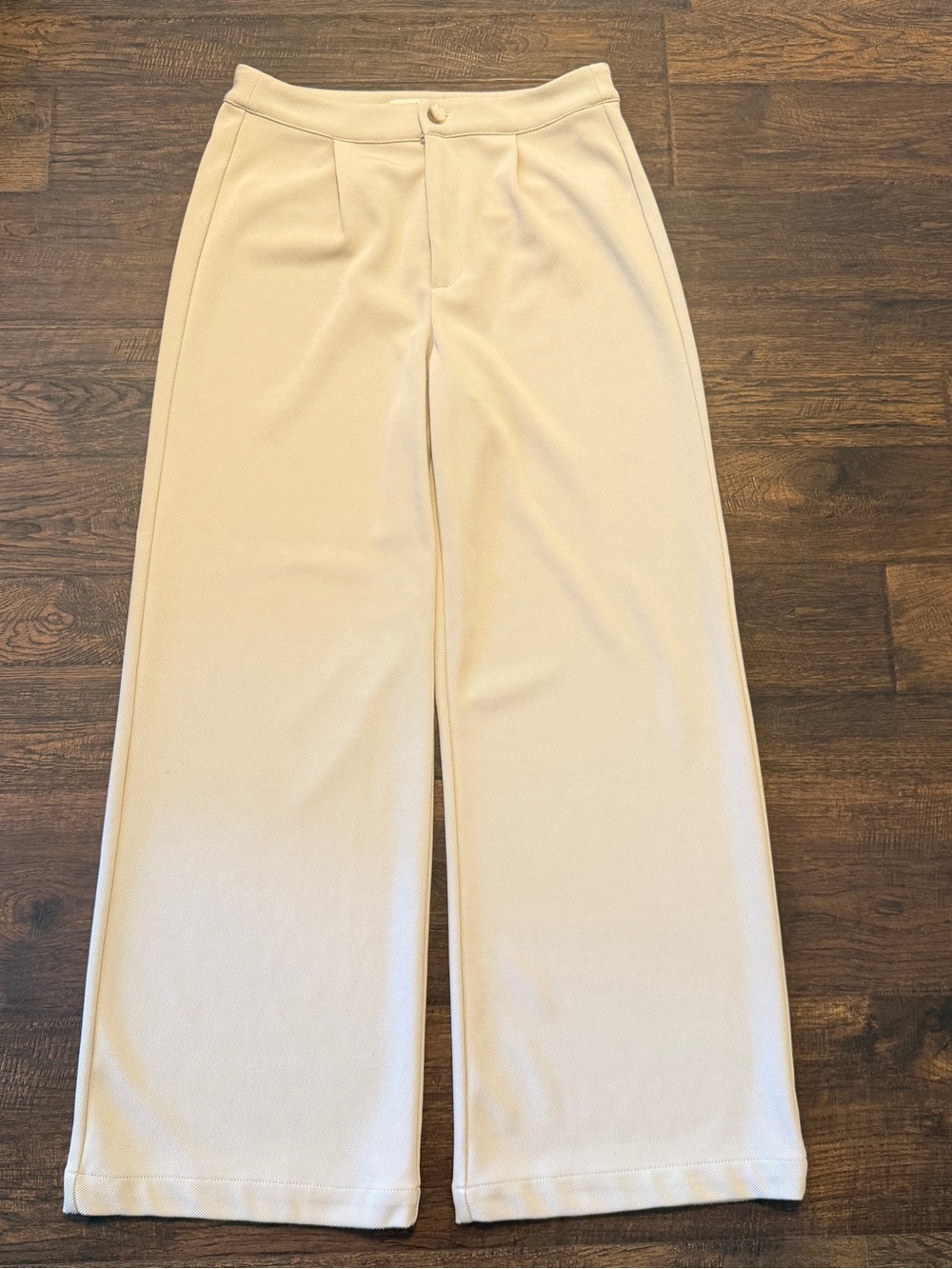 Sincerely Jules Women's Cream High Rise Pleated Wide Leg Trouser Pants Size 5